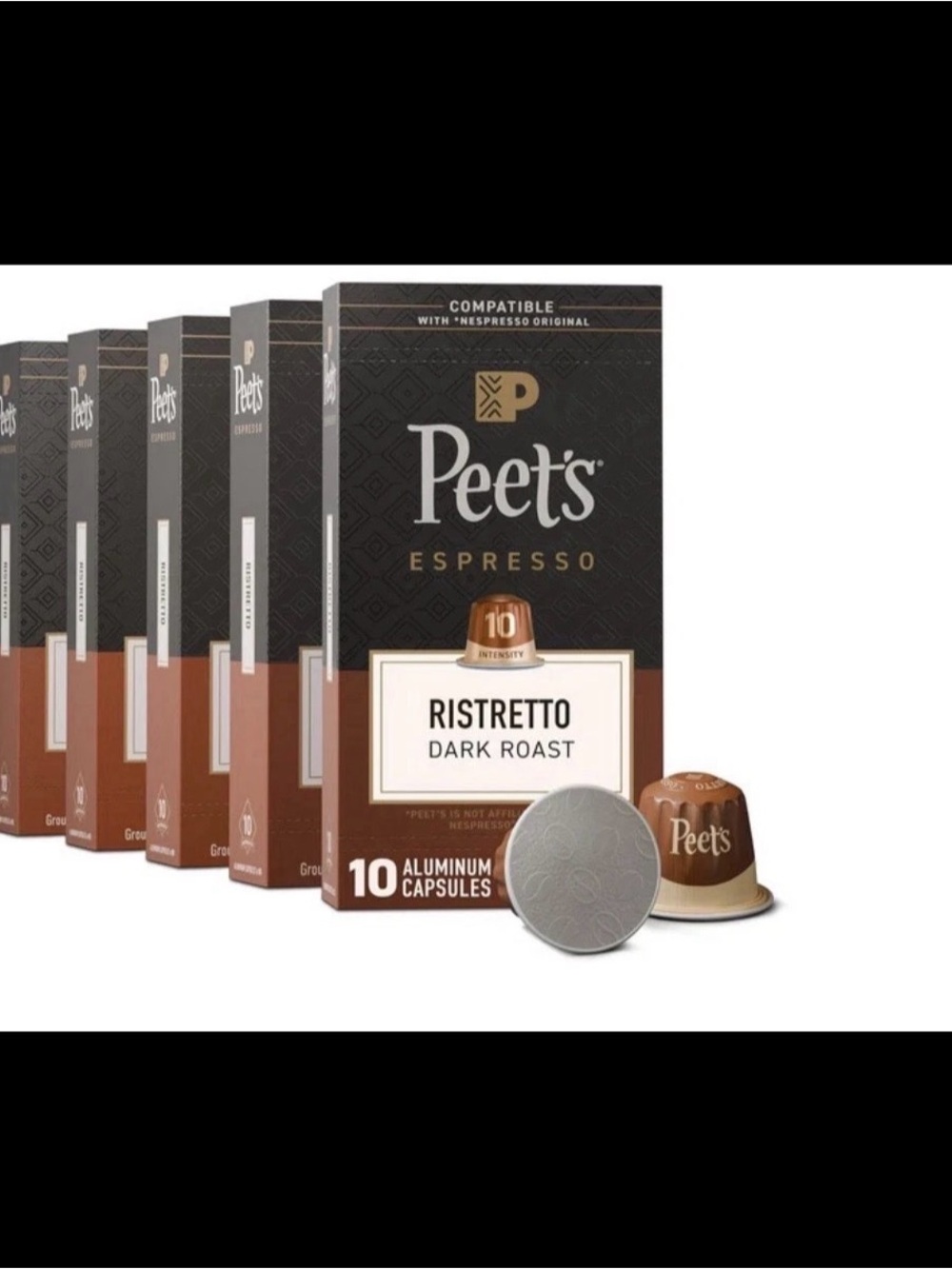 Peet's Coffee, Dark Roast Espresso Capsules, 100% Arabica Coffee 50 Count..